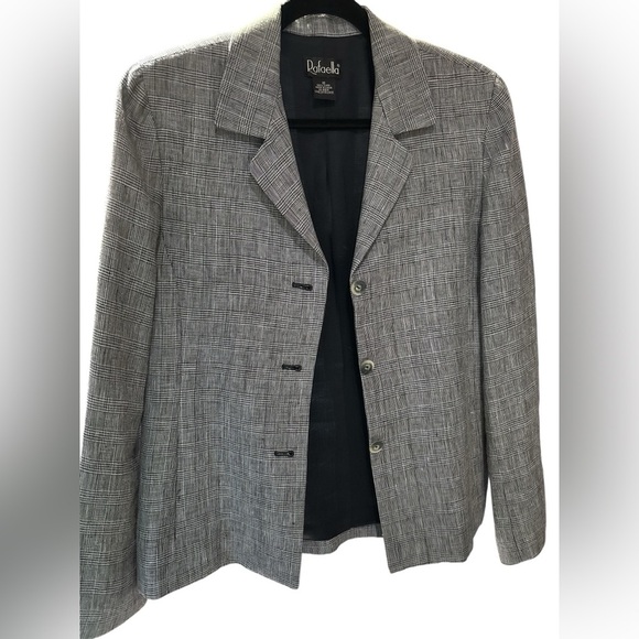 Rafaella Women's Black and White Checkered Blazer - Picture 2 of 3